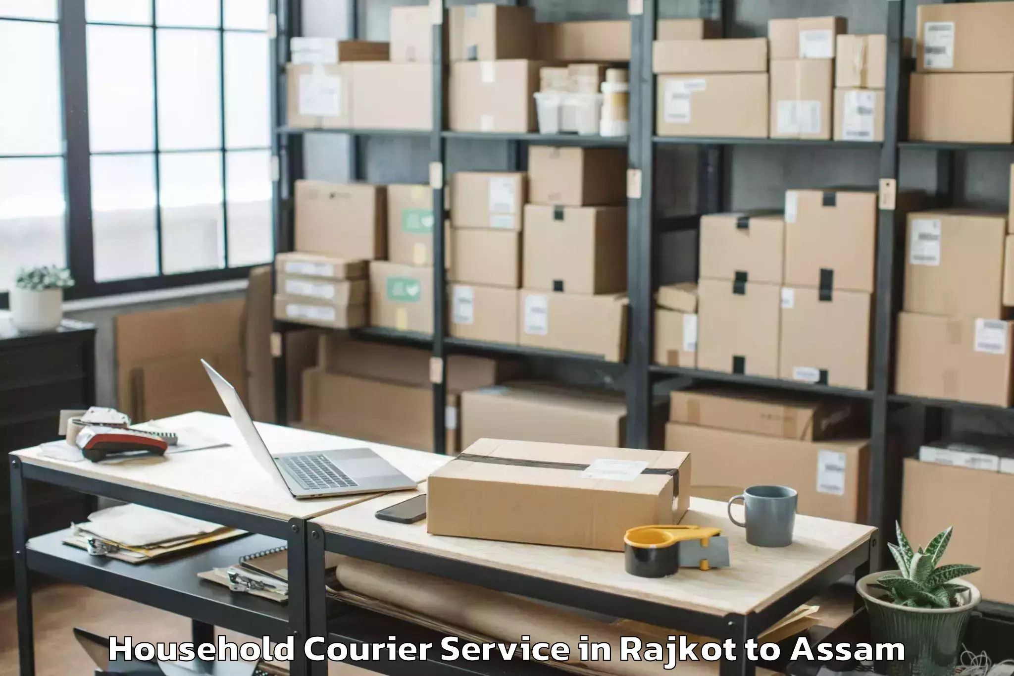 Book Rajkot to Patharighat Household Courier